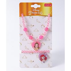 Babyhug Disney Jewellery Set with Disney Princess Pendant Free Size - Pink