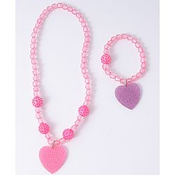 Babyhug Disney Jewellery Set with Disney Princess Pendant Free Size - Pink