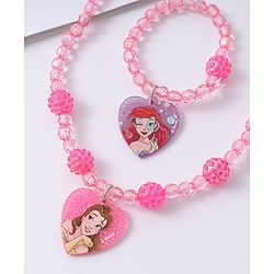 Babyhug Disney Jewellery Set with Disney Princess Pendant Free Size - Pink