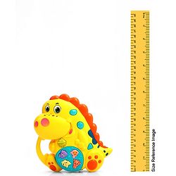 Babyhug Dino Musical Piano with Lights and Animal Sounds- Yellow| Volume Control| Early Learning Toy| Musical Toy with Flashing Lights| Drum & Piano| Gift for Boys & Girls| BIS Certified