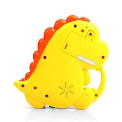 Babyhug Dino Musical Piano with Lights and Animal Sounds- Yellow| Volume Control| Early Learning Toy| Musical Toy with Flashing Lights| Drum & Piano| Gift for Boys & Girls| BIS Certified
