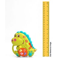 Babyhug Dino Musical Piano with Lights and Animal Sounds- Yellow| Volume Control| Early Learning Toy| Musical Toy with Flashing Lights| Drum & Piano| Gift for Boys & Girls| BIS Certified