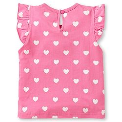 Babyhug Cotton Knit Frill Sleeves T-Shirts with Cup Cake & Heart Print Pack Of 3 - Mauve Yellow & Pink