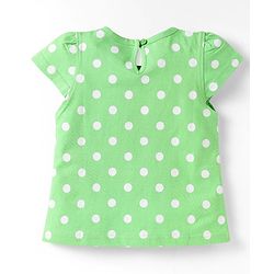 Babyhug Cotton Knit Half Sleeves T-Shirts With Polka Dot & Floral Print Pack Of 3 - Pink & Light Green
