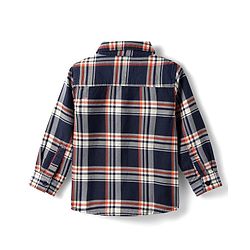 Babyhug Cotton Woven Full Sleeves Checks Shirt & Trouser Set - Navy Blue & Beige