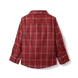 Babyhug Cotton Woven  Full Sleeves Shirt & Trouser Set with Checks - Red & Blue