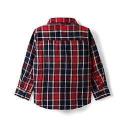 Babyhug Cotton Woven  Full Sleeves Shirt & Trouser Set with Checks - Red Navy Blue & Beige