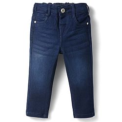 Babyhug Cotton Woven Full Sleeves Checkered Shirt & Denim Jeans - Olive Green & Blue