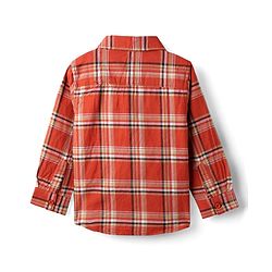 Babyhug Cotton Woven Full Sleeves Shirt & Trouser Set with Checks - Orange & Beige