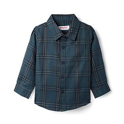 Babyhug Cotton Woven Full Sleeves Shirt & Trouser Set with Checks - Teal Blue & Black