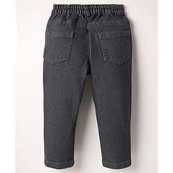 Babyhug Cotton Woven Full Sleeves Checkered Shirt  & Denim Jeans Set - Olive Green & Black