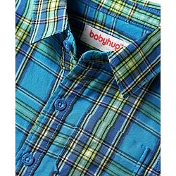 Babyhug Cotton Woven Full Sleeves Shirt & Jeans with Checks - Blue & Grey