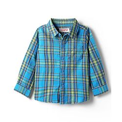 Babyhug Cotton Woven Full Sleeves Shirt & Jeans with Checks - Blue & Grey
