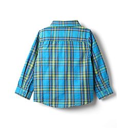 Babyhug Cotton Woven Full Sleeves Shirt & Jeans with Checks - Blue & Grey