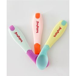Babyhug Heat Sensitive Baby Feeding Spoon Pack of 3 - Orange Light Blue & Purple