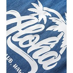 Babyhug Cotton Woven Half Sleeves Denim Shirt with Beach Theme - Blue
