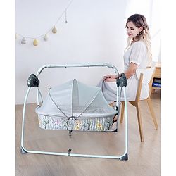 Babyhug Automatic Baby Swing Cradle With Remote Controller - Dark Grey