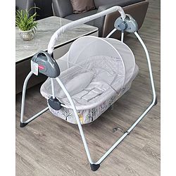 Babyhug Automatic Baby Swing Cradle With Remote Controller - Dark Grey