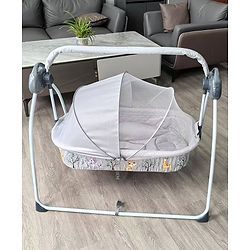 Babyhug Automatic Baby Swing Cradle With Remote Controller - Dark Grey