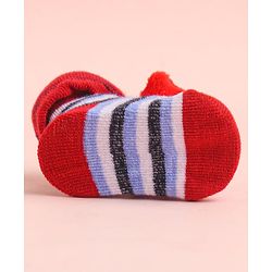 Cute Walk by Babyhug Socks With Striped & Cartoon Applique - White