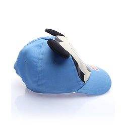 Babyhug Disney Cotton Woven Summer Cap with Mickey Mouse Family Graphics & 3D Ear Blue - Diameter 17 cm
