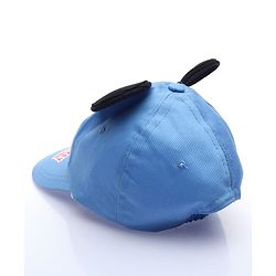 Babyhug Disney Cotton Woven Summer Cap with Mickey Mouse Family Graphics & 3D Ear Blue - Diameter 17 cm