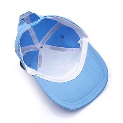 Babyhug Disney Cotton Woven Summer Cap with Mickey Mouse Family Graphics & 3D Ear Blue - Diameter 17 cm