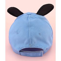 Babyhug Disney Cotton Woven Summer Cap with Mickey Mouse Family Graphics & 3D Ear Blue - Diameter 17 cm