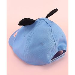 Babyhug Disney Cotton Woven Summer Cap with Mickey Mouse Family Graphics & 3D Ear Blue - Diameter 17 cm