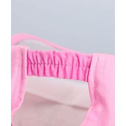 Babyhug Disney Cotton Woven Summer Cap With Minnie Mouse Family Graphics & Sequin Detailing Pink - Diameter 13 cm