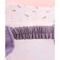 Babyhug Disney Cotton Woven Summer Cap with Minnie Mouse Graphics White & Lilac - Diameter 15 cm