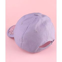 Babyhug Disney Cotton Woven Summer Cap with Minnie Mouse and Daisy Graphics Lilac - Diameter 14 cm
