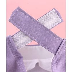 Babyhug Disney Cotton Woven Summer Cap with Minnie Mouse and Daisy Graphics Lilac - Diameter 14 cm
