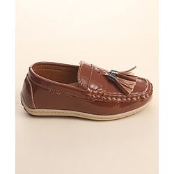Cute Walk by Babyhug Slip On Loafers with Tassels Applique - Brown