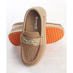 Cute Walk by Babyhug Solid Party Wear Slip On Shoes - Beige