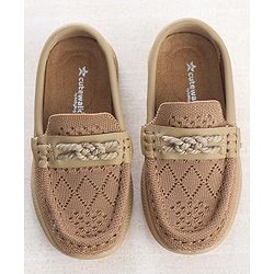 Cute Walk by Babyhug Solid Party Wear Slip On Shoes - Beige
