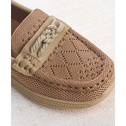 Cute Walk by Babyhug Solid Party Wear Slip On Shoes - Beige