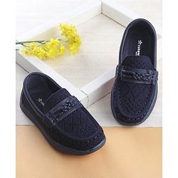 Cute Walk by Babyhug Solid Party Wear Slip On Shoes - Beige