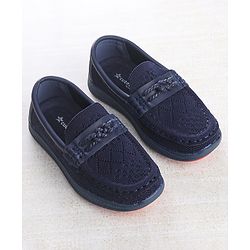 Cute Walk by Babyhug Solid Party Wear Slip On Shoes - Beige