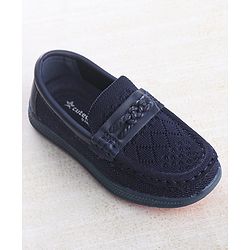 Cute Walk by Babyhug Solid Party Wear Slip On Shoes - Beige