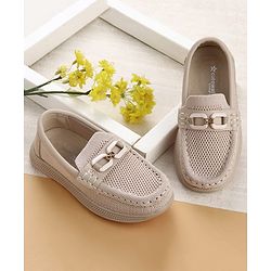 Cute Walk by Babyhug Slip On Loafers with 3D Apllique - Beige