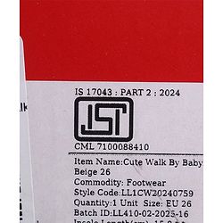 Cute Walk by Babyhug Slip On Loafers with 3D Apllique - Beige