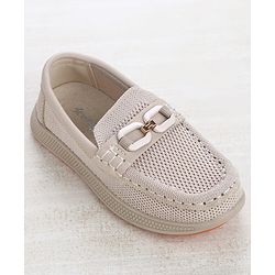 Cute Walk by Babyhug Slip On Loafers with 3D Apllique - Beige