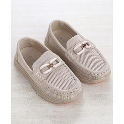 Cute Walk by Babyhug Slip On Loafers with 3D Apllique - Beige