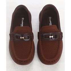 Cute Walk by Babyhug Slip On Loafers with 3D Apllique - Beige