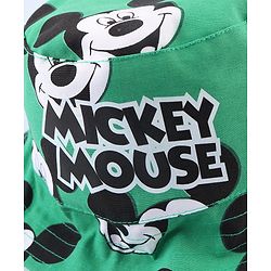 Babyhug Disney Cotton Woven Summer Cap With Mickey Mouse Print Green - Diameter 25 cm
