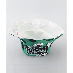 Babyhug Disney Cotton Woven Summer Cap With Mickey Mouse Print Green - Diameter 25 cm