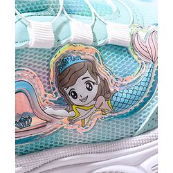 Cute Walk by Babyhug Slip On Sports Shoes with Mermaid Applique - Sea Green