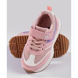 Cute Walk by Babyhug Sports Shoes with Velcro Closure & Logo Applique - Pink
