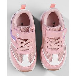 Cute Walk by Babyhug Sports Shoes with Velcro Closure & Logo Applique - Pink